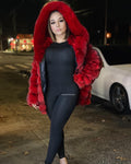 Women's Lil Red Riding Hood Fox Fur Bomber