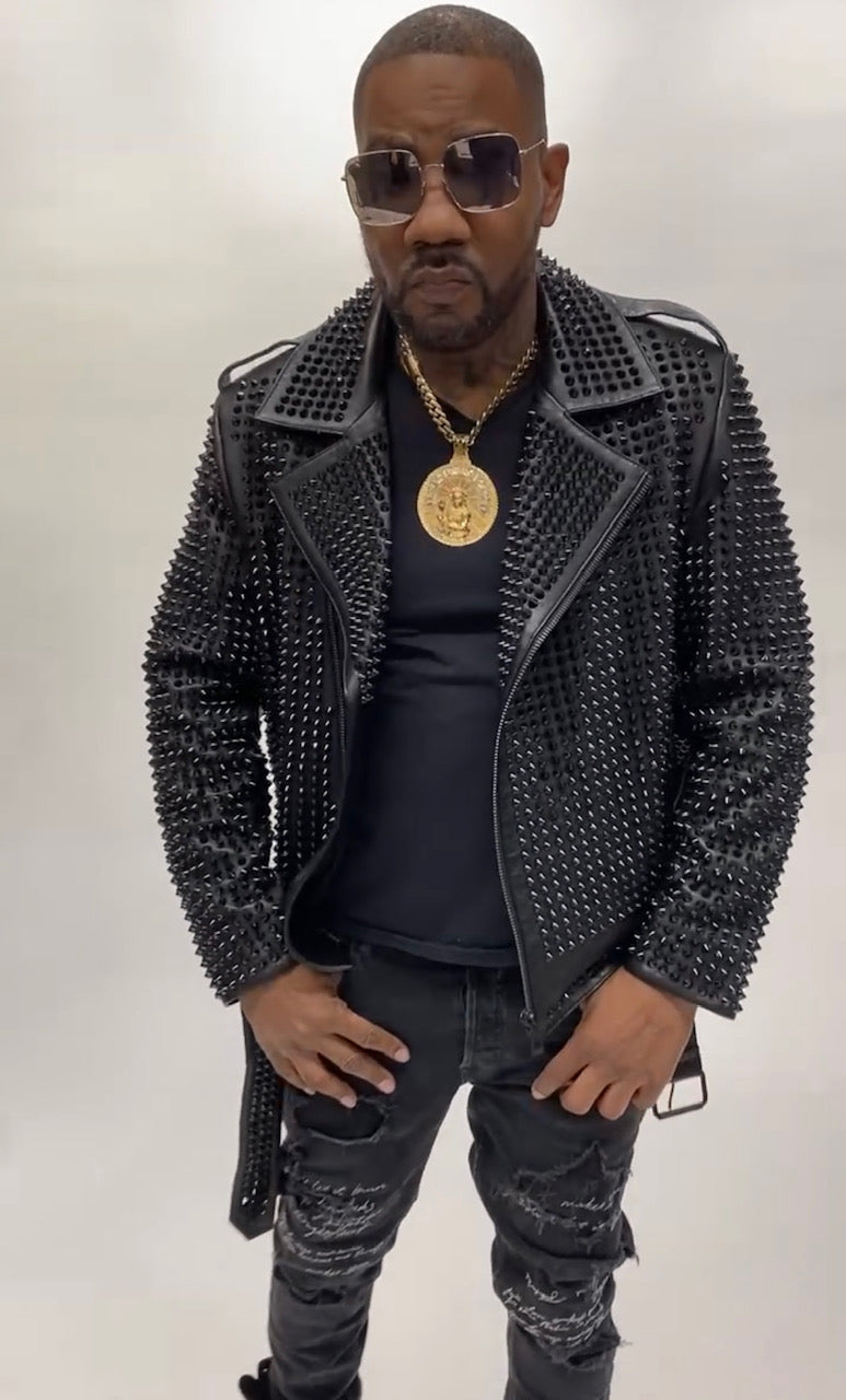 Men's Fully Studded Biker Jacket [Black]
