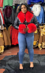 Women's Jay Biker Black Full Fox Fur [Red Fox]