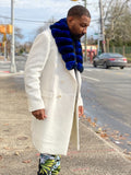 Men's Cashmere Trench Coat With Chinchilla Collar [Blue Chinchilla]