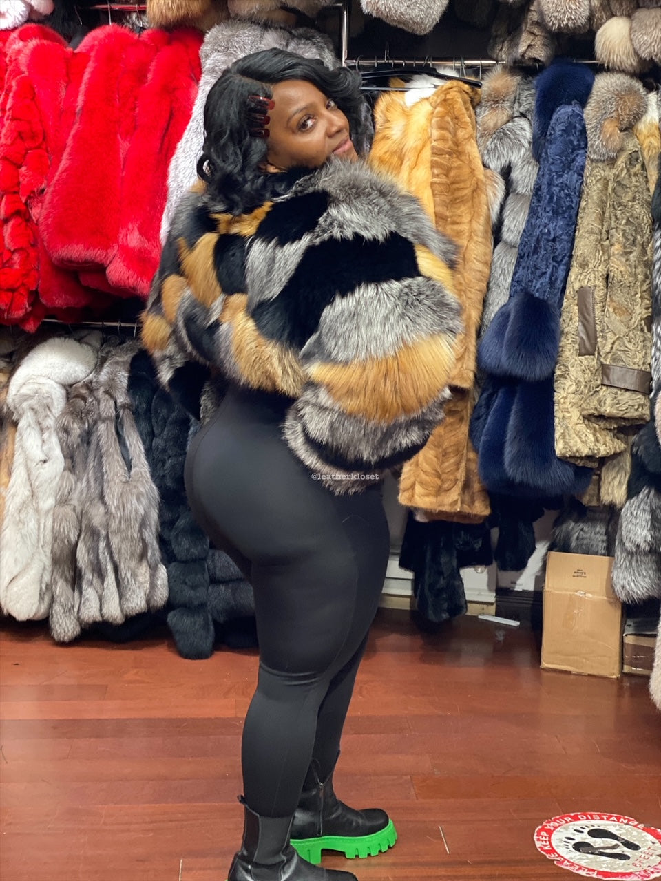 Women's Sharise Crop Fox Bomber [Multi-Color]