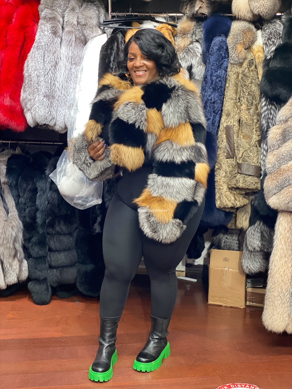 Women's Sharise Crop Fox Bomber [Multi-Color]